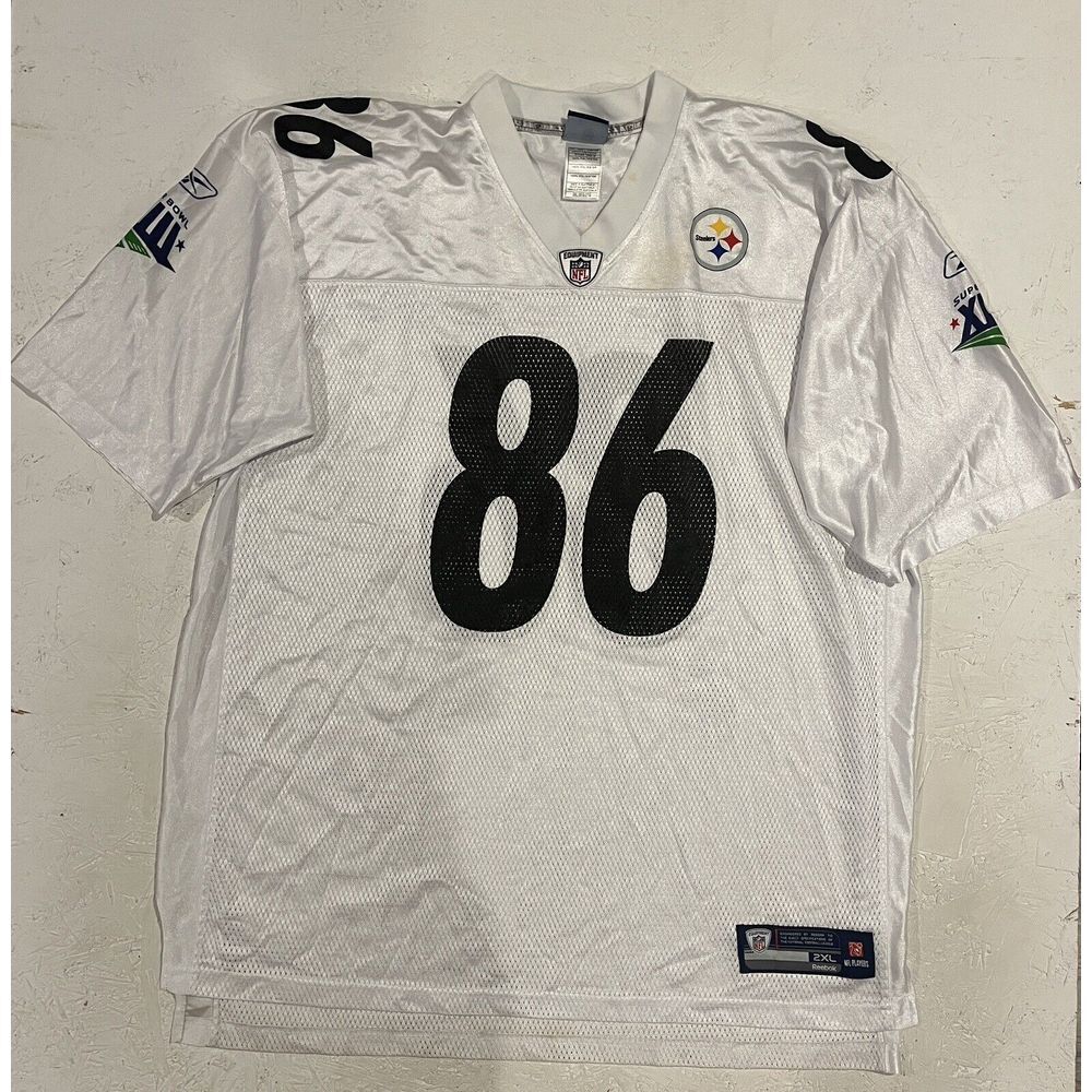 NFL Reebok Pittsburgh Steelers Ward 86‎ Jersey Size 2XL White Super Bowl XLIII